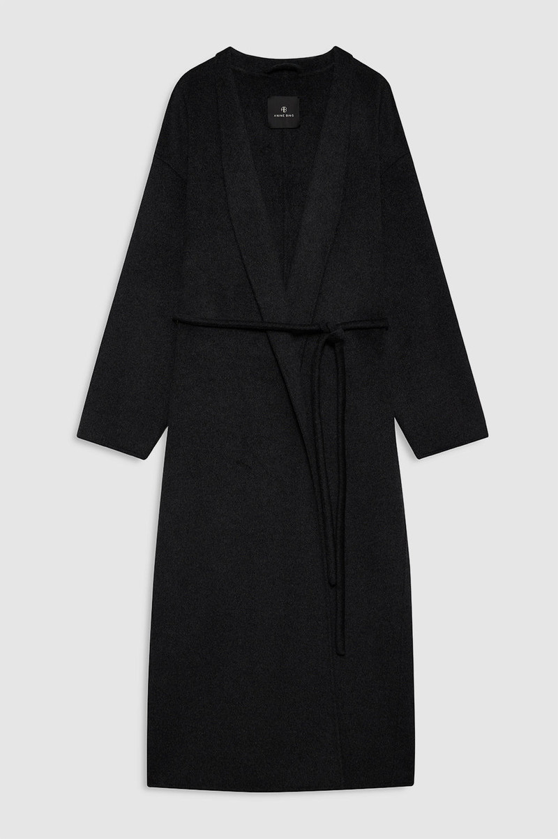 Hunter Coat - Dark Heather Grey Cashmere Blend - 1