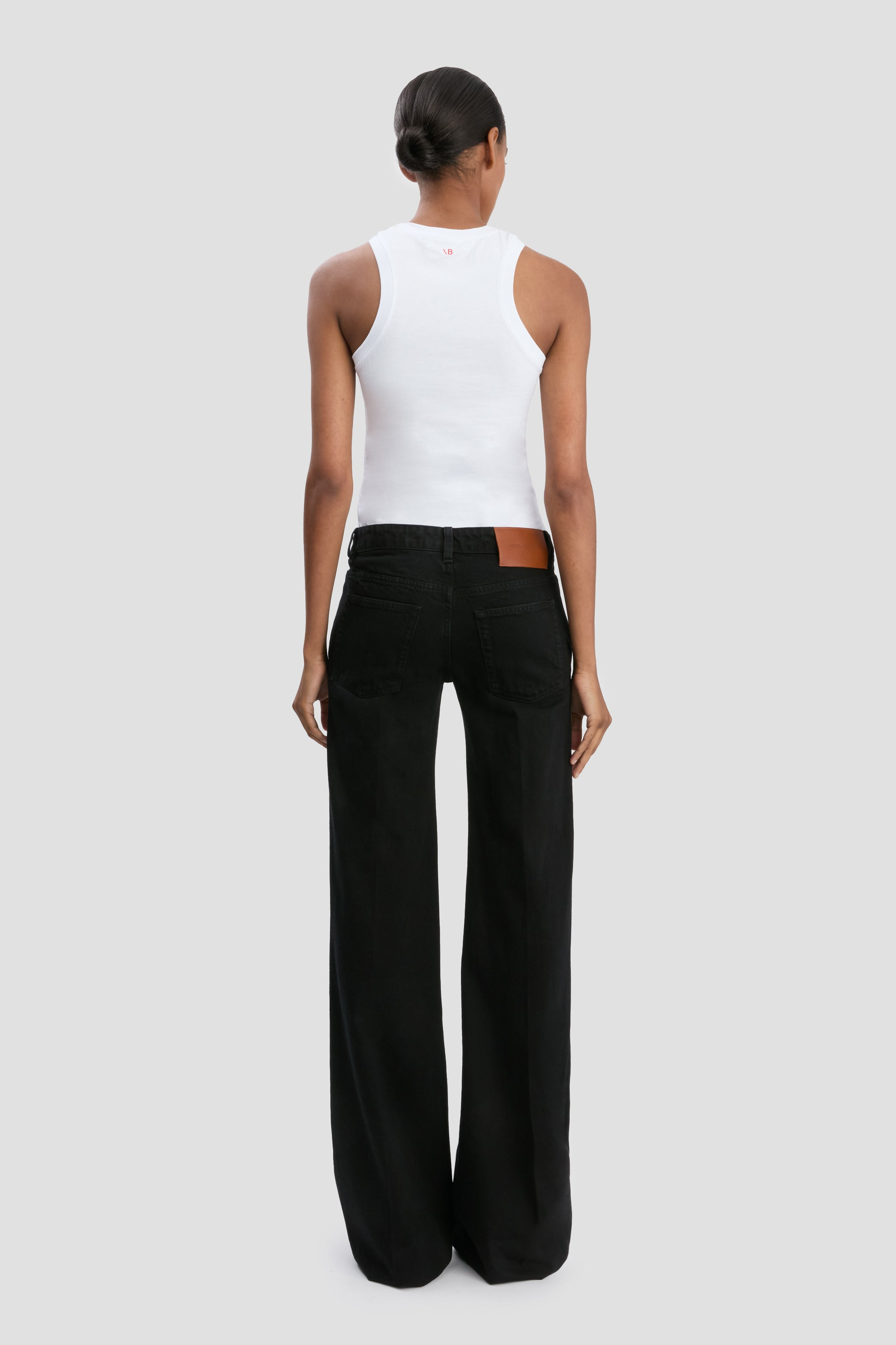 Gigi Low Waist Straight Leg Jean In Washed Black - 5