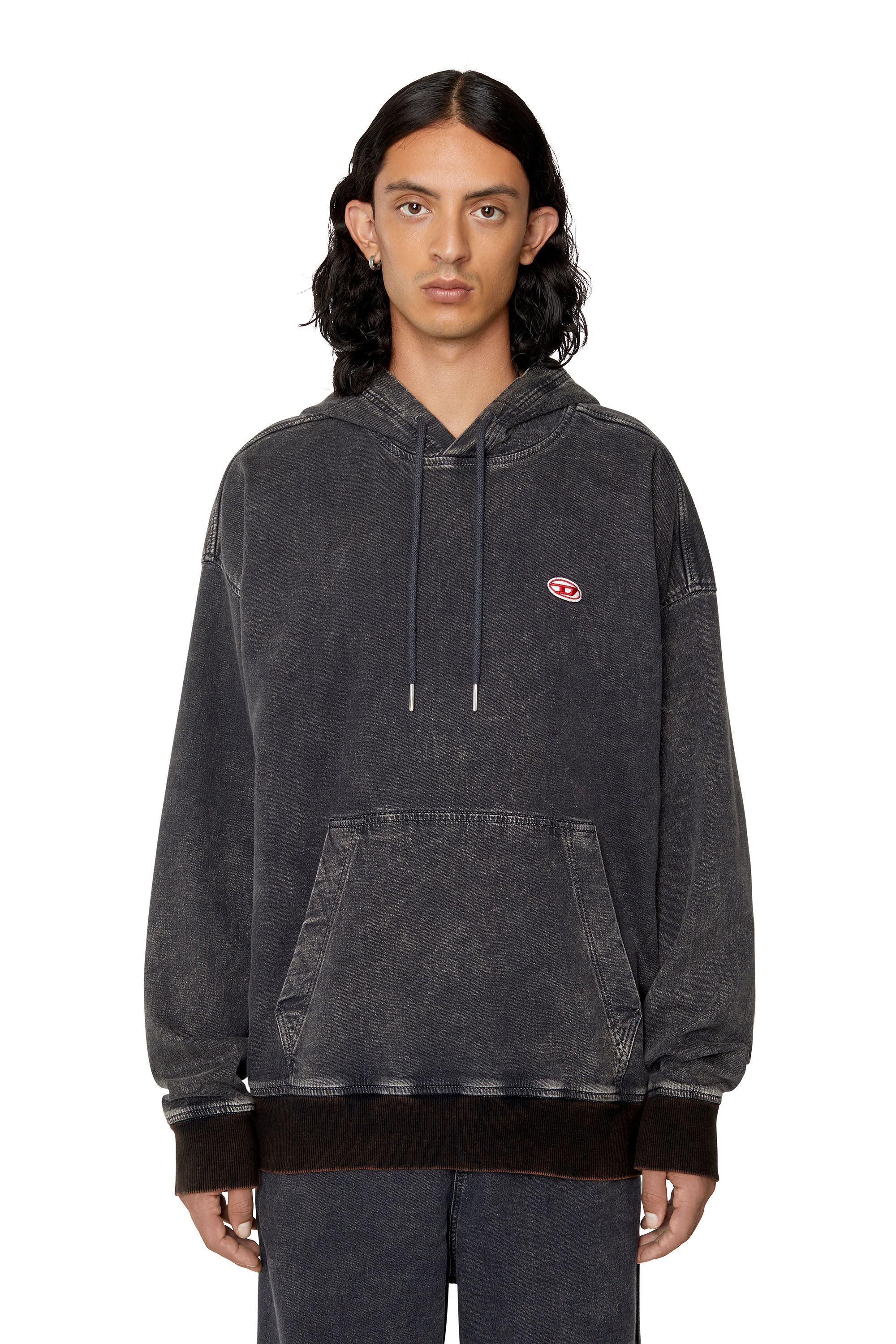 【DIESEL】D-Um-Rib Track Women's Sweatshirt in distressed Track Denim | Blue | Diesel