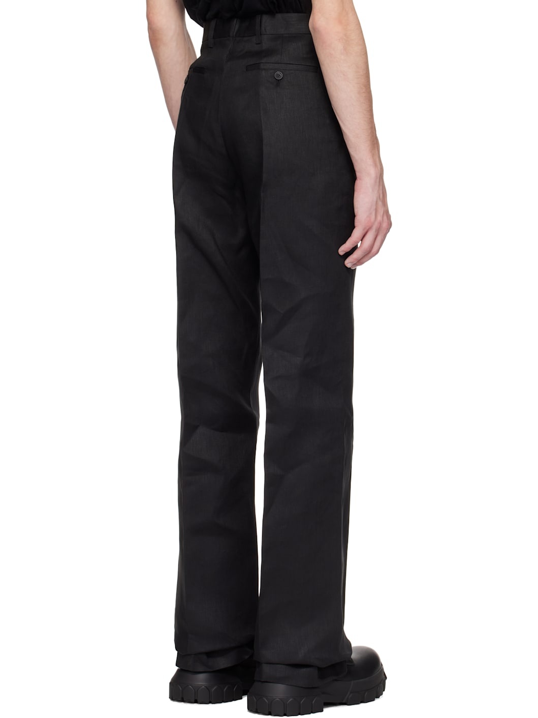 Black Hollywood Tailored Dietrich Trousers - 3
