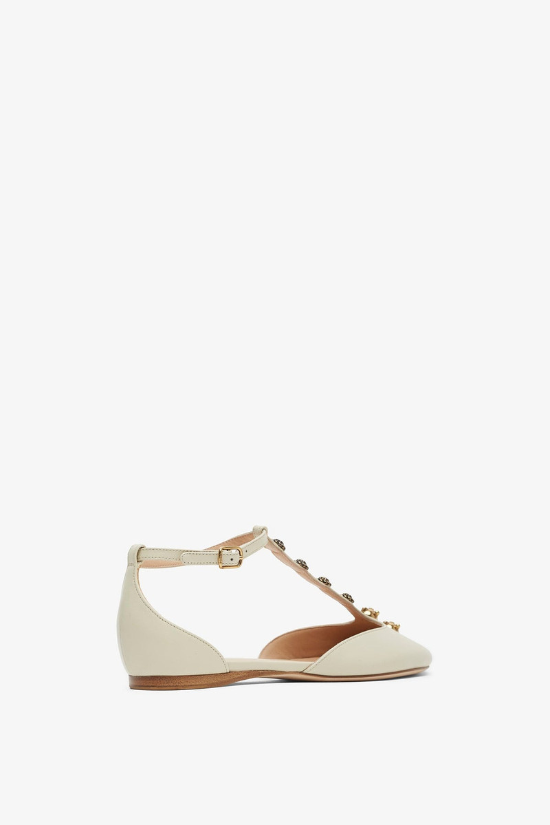 Chloé Celeste eggshell leather ballerinas outlook