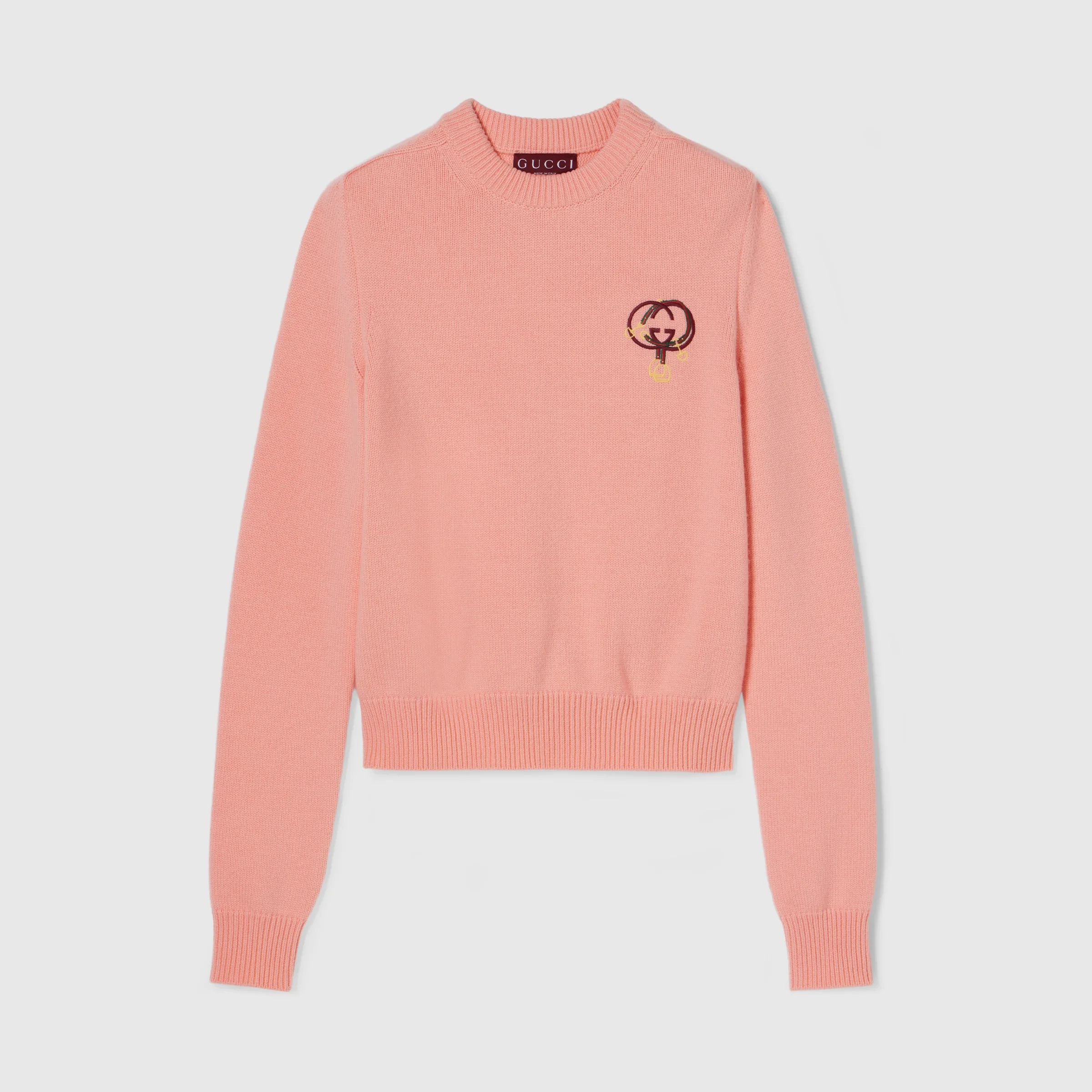 Wool cashmere sweatshirt with embroidery - 1