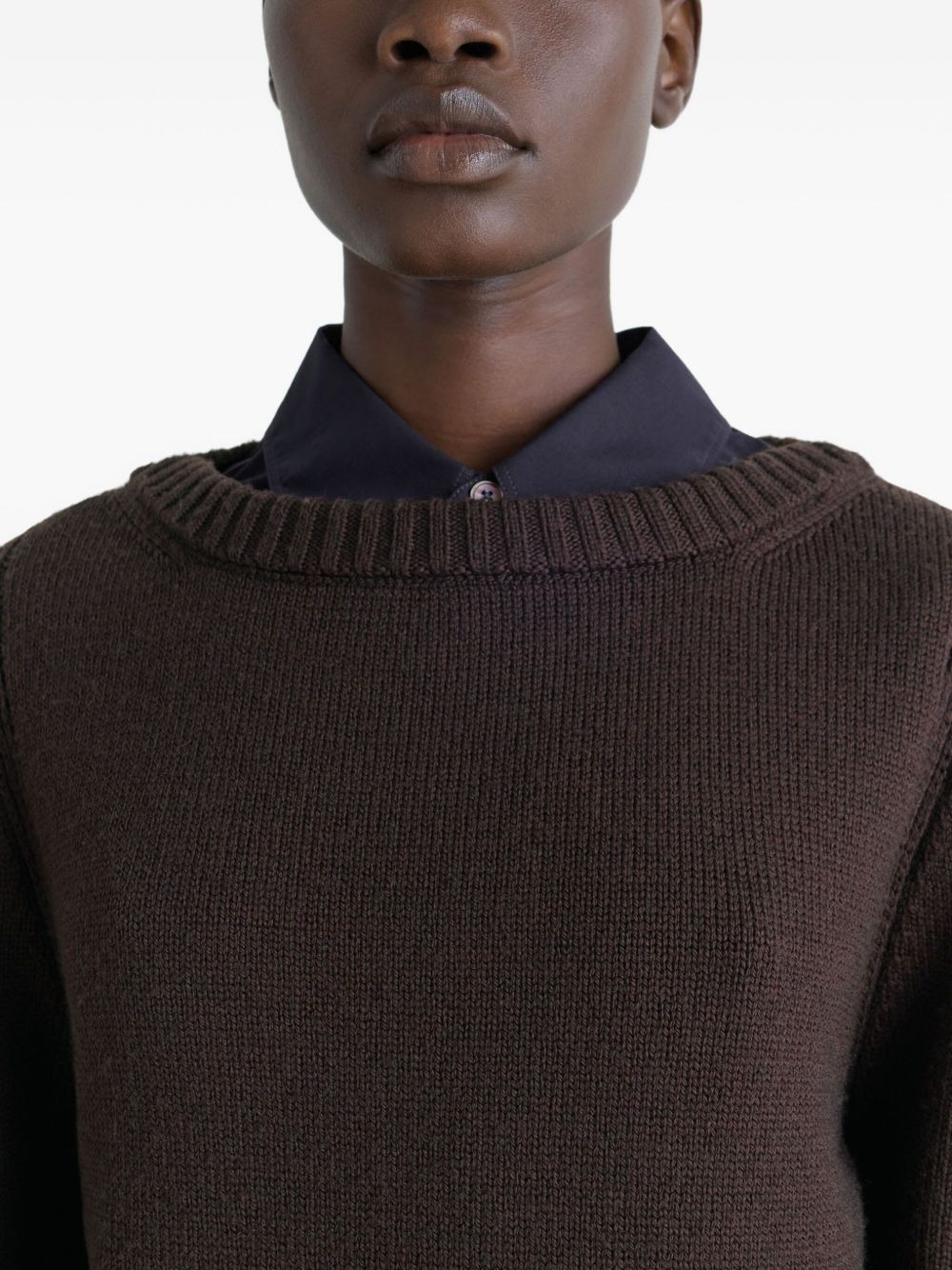side-slit crew-neck sweater - 5