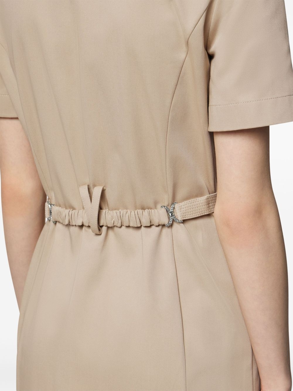 cargo gabardine mini shirt dress - 5