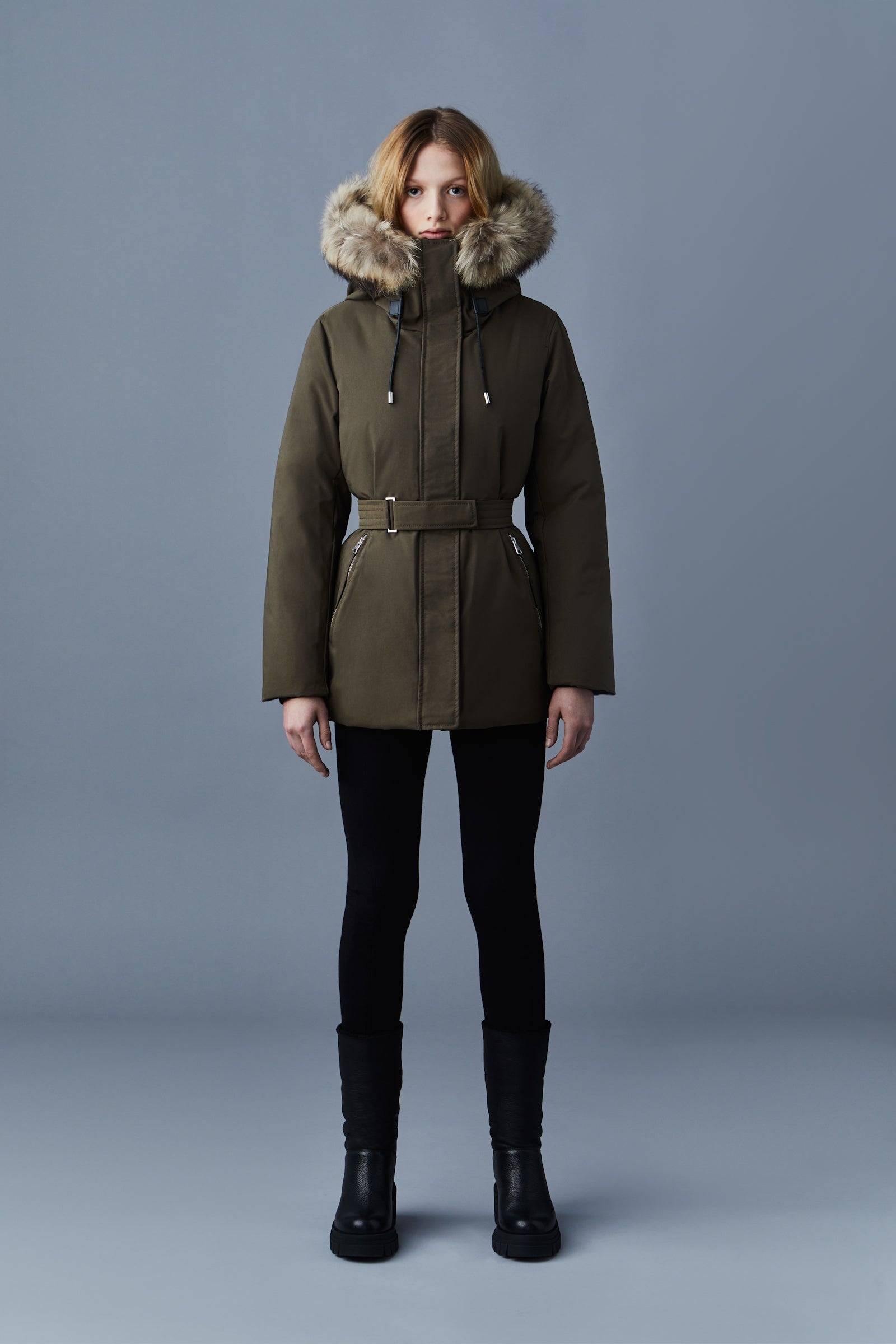 JENI 2-in-1 down parka with removable bib and natural fur - 2