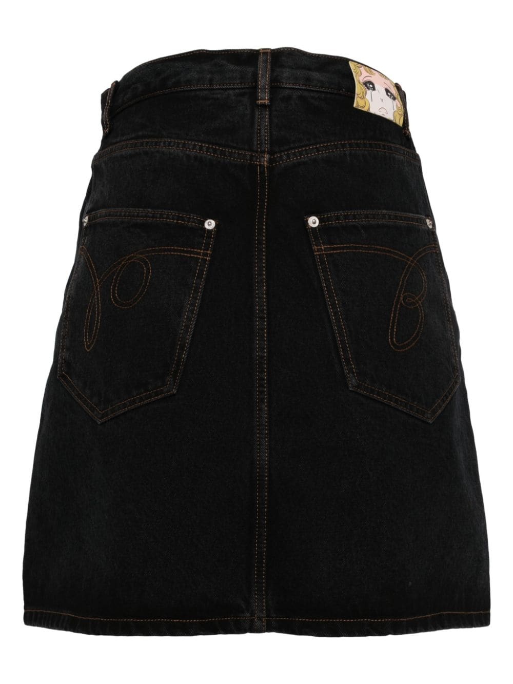 logo patch denim shorts - 2