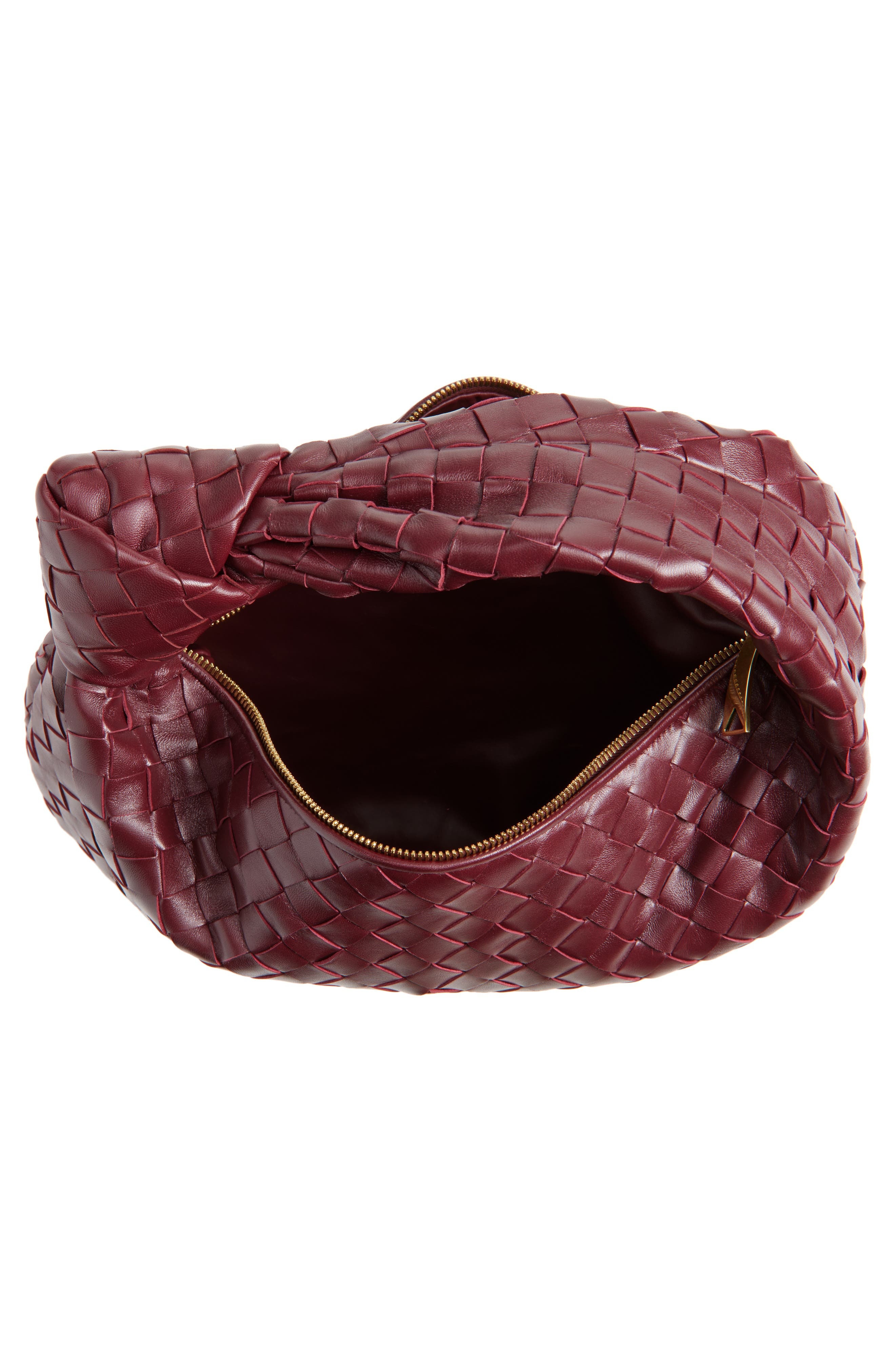 Bottega Veneta Teen Jodie Intrecciato Leather Hobo in Barolo-Gold at Nordstrom - 3