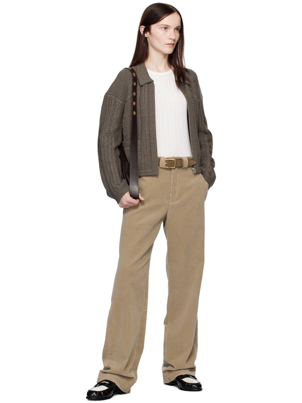 Khaki Suede Boyfriend Belt - 3