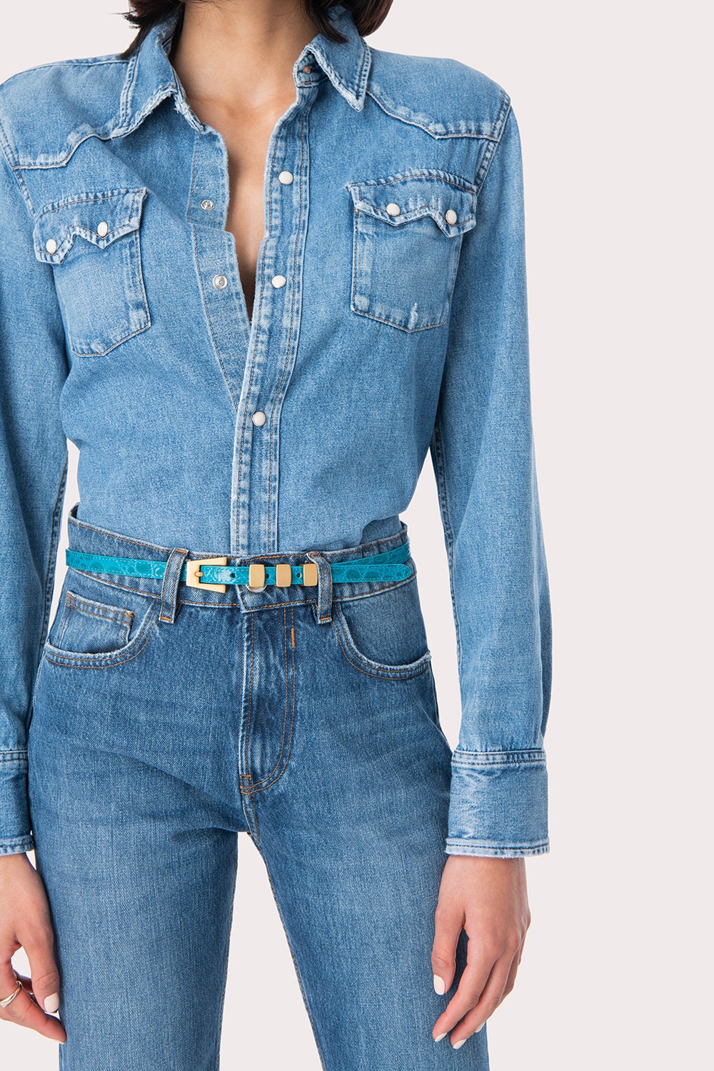 ベルト by FAR Belt - By Far - Leather - Blue (22PFKTNAZWS AZ AZUR) ベルト by FAR Belt - By Far - Leather - Blue (22PFKTNAZWS AZ