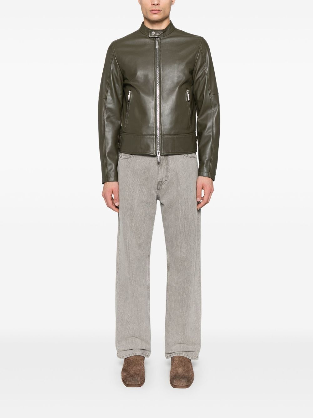 leather biker jacket - 2