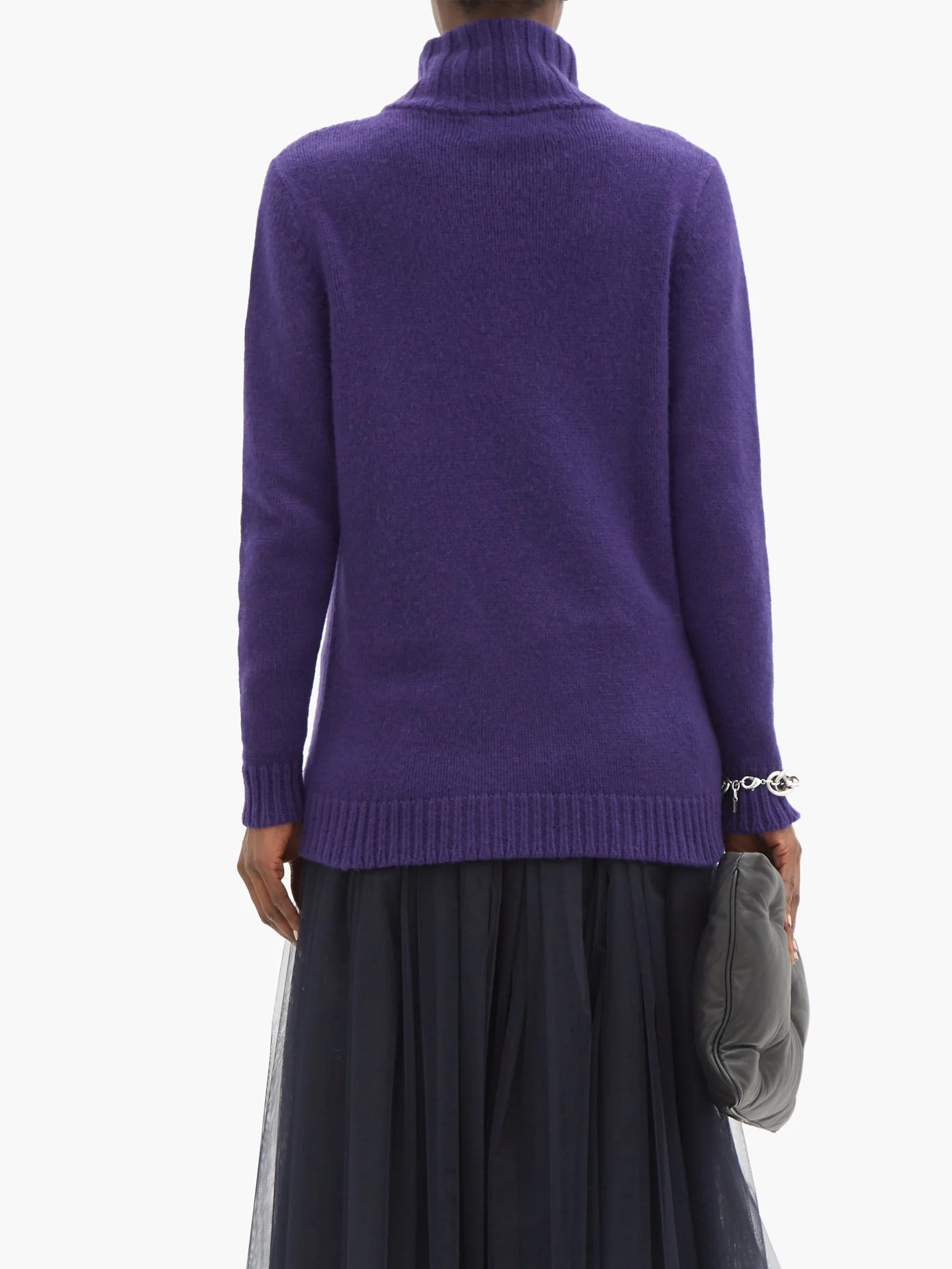 Stand-neck cashmere sweater - 5