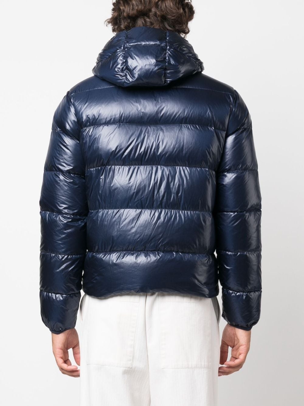 padded feather-down hooded jacket - 4