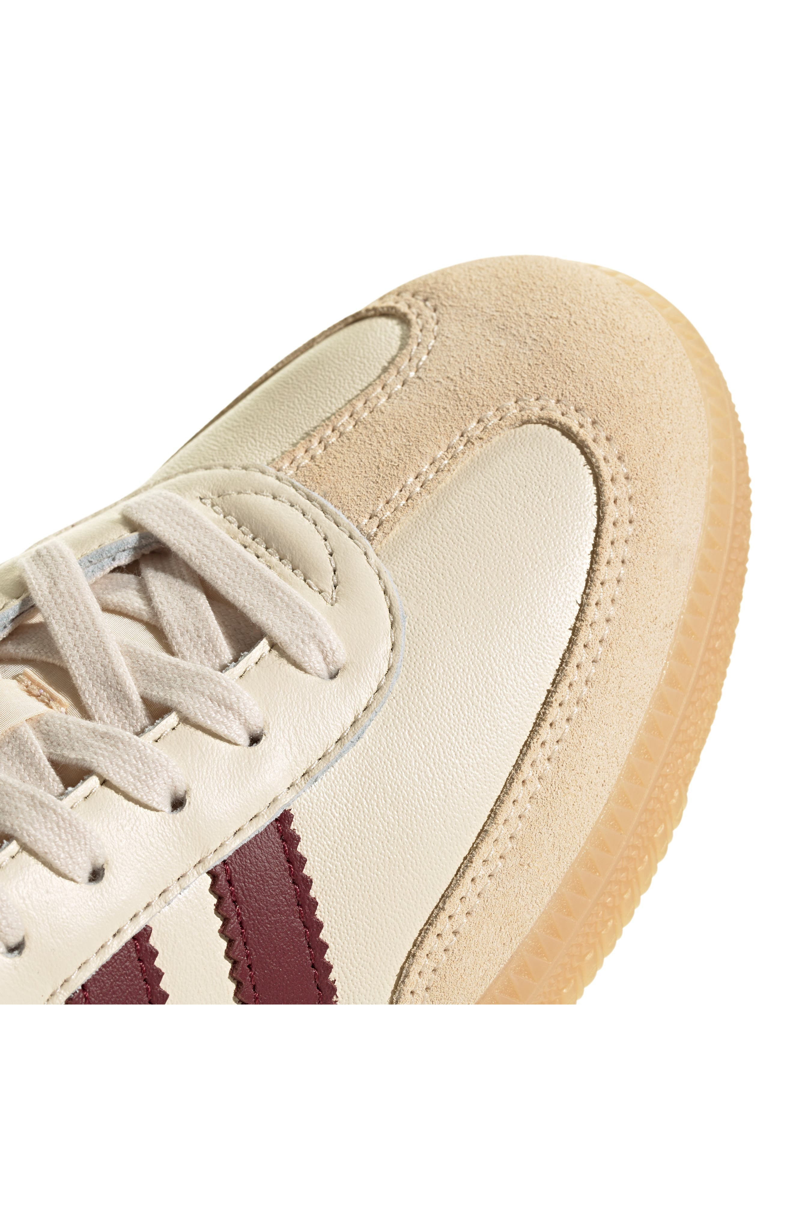 adidas Samba OG Sneaker in Wonder White/Shadow Red/Gum at Nordstrom - 7