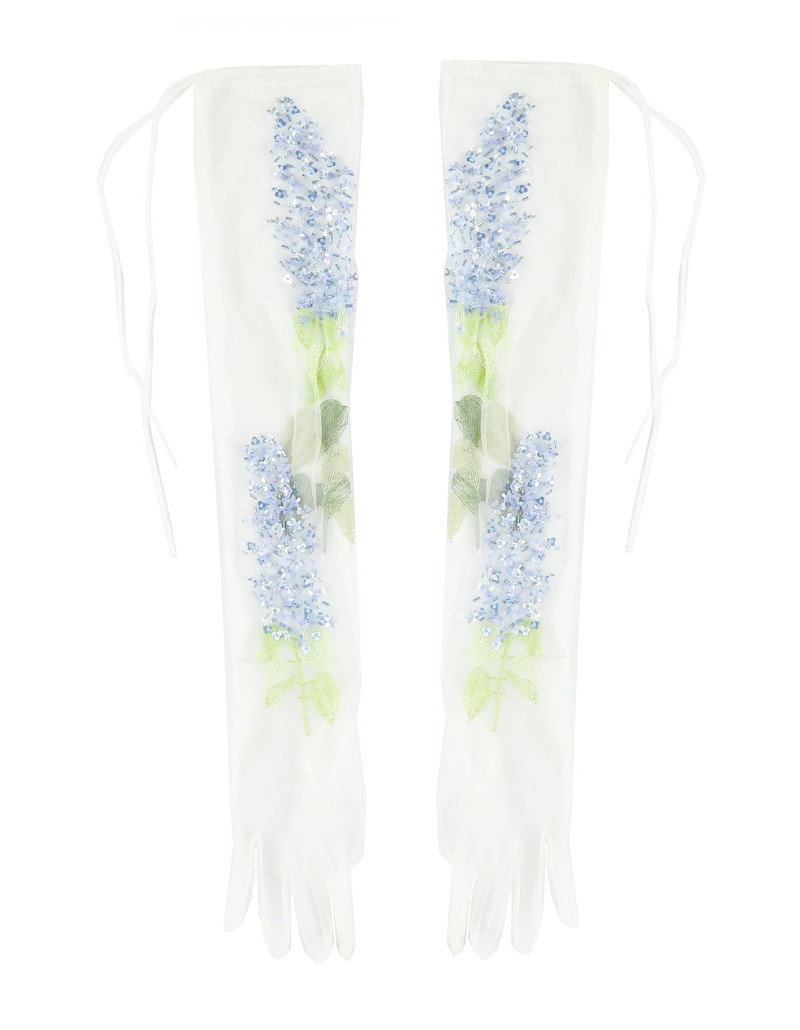Hand-embroidered gloves Lilacs 1