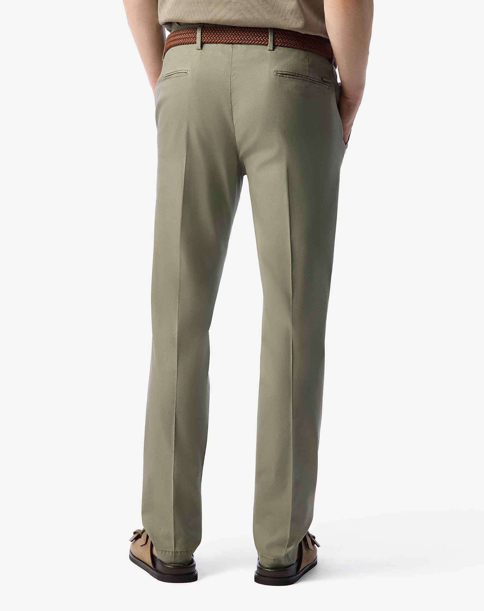 Khaki stretch gabardine chinos - 4