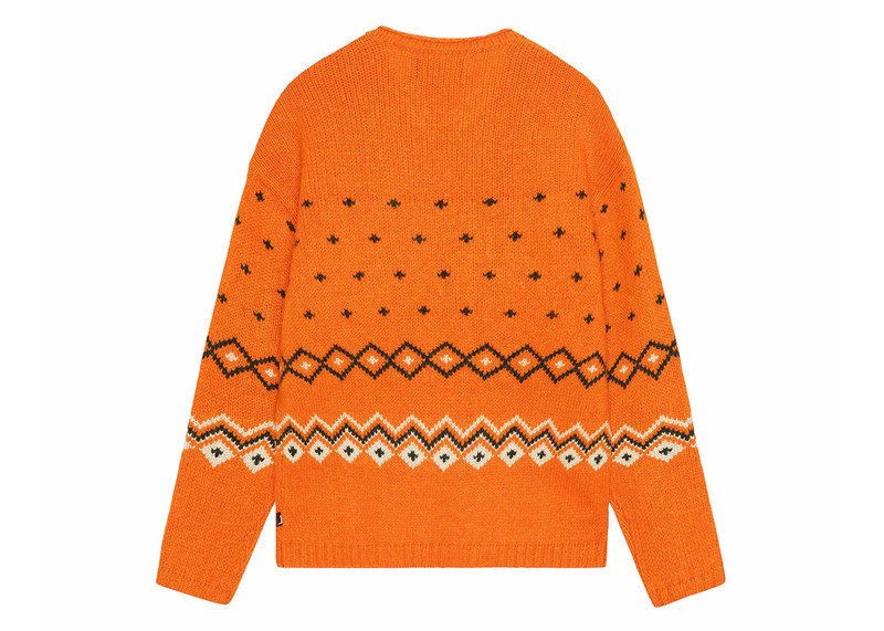 Stüssy Stussy Roll Neck Fairisle Sweater Orange outlook