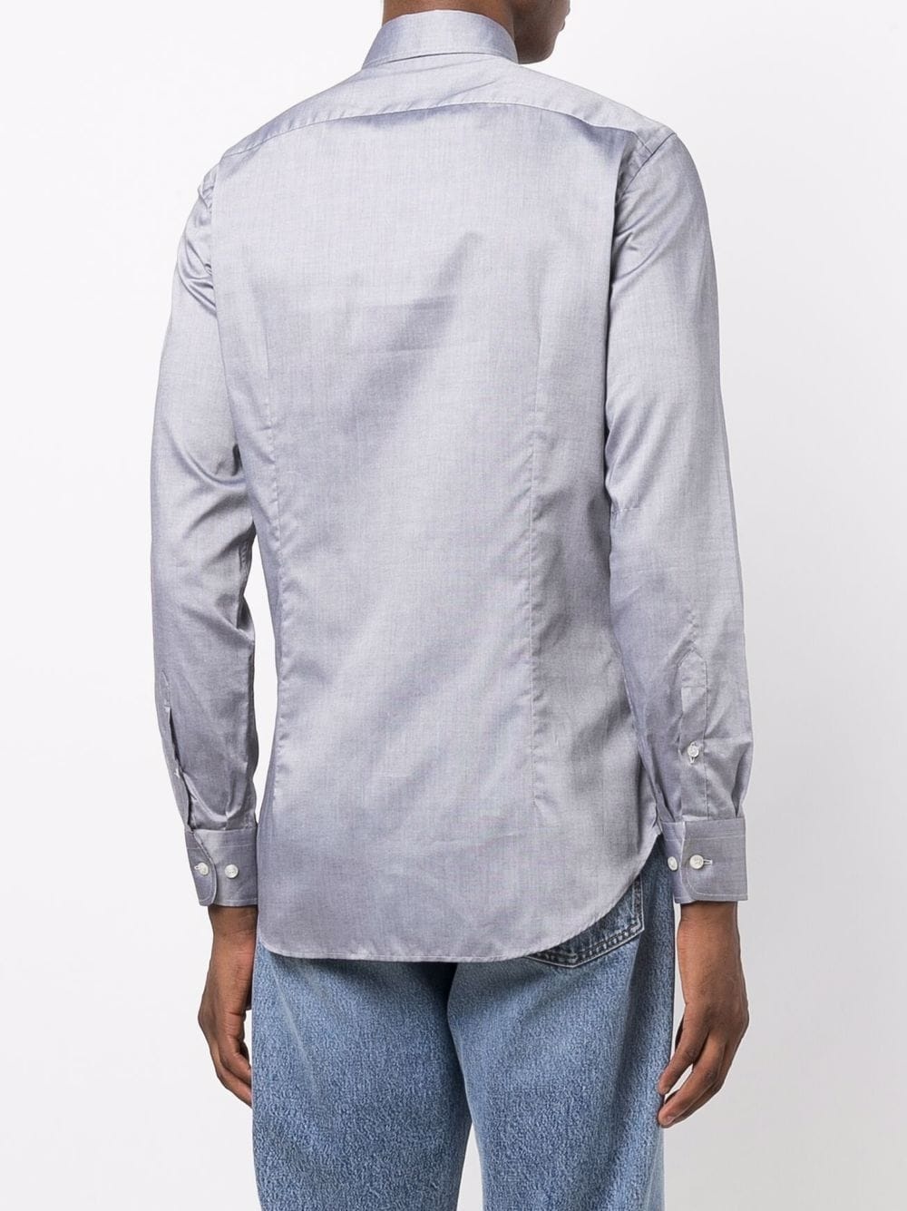 Pegaso-embroidered button-down shirt - 4