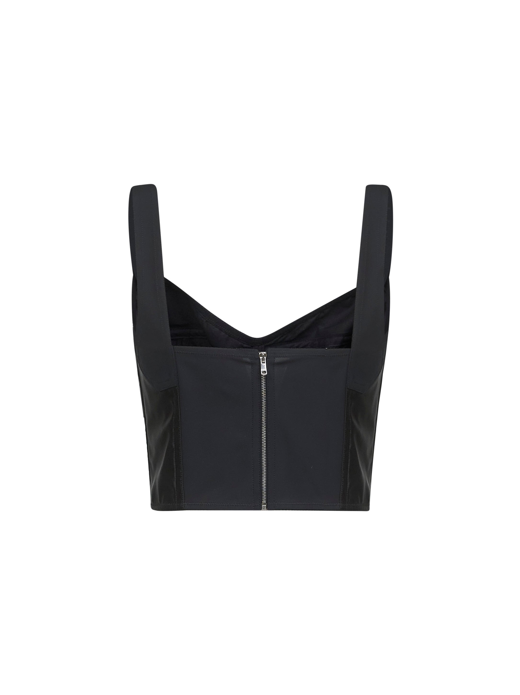 Dolce & Gabbana Women Black Charmeuse Corset Bustier Top - 2