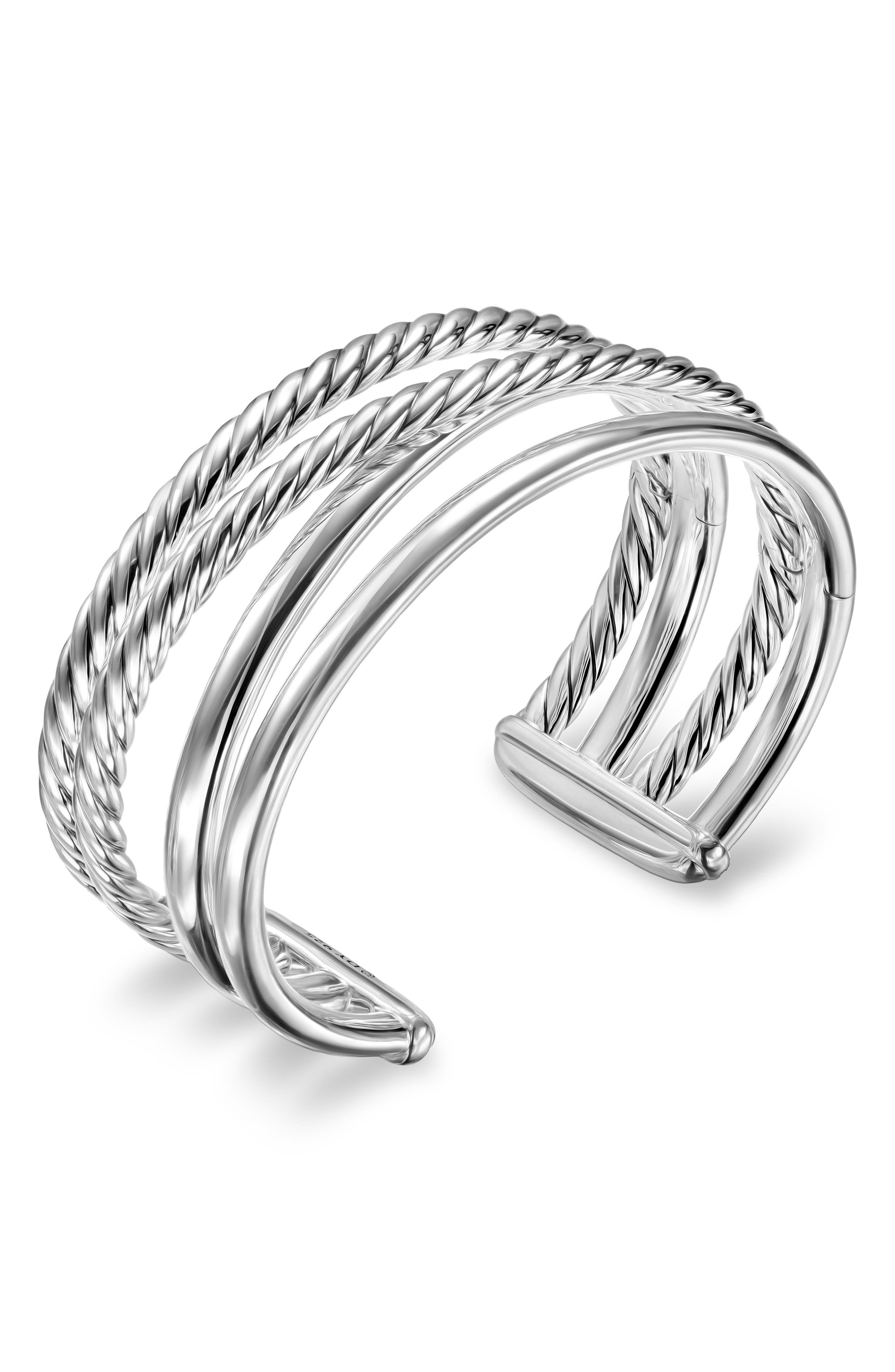 David Yurman Bold Crossover Multi Row Cuff Bracelet in Sterling Silver, 24.4mm at Nordstrom - 3