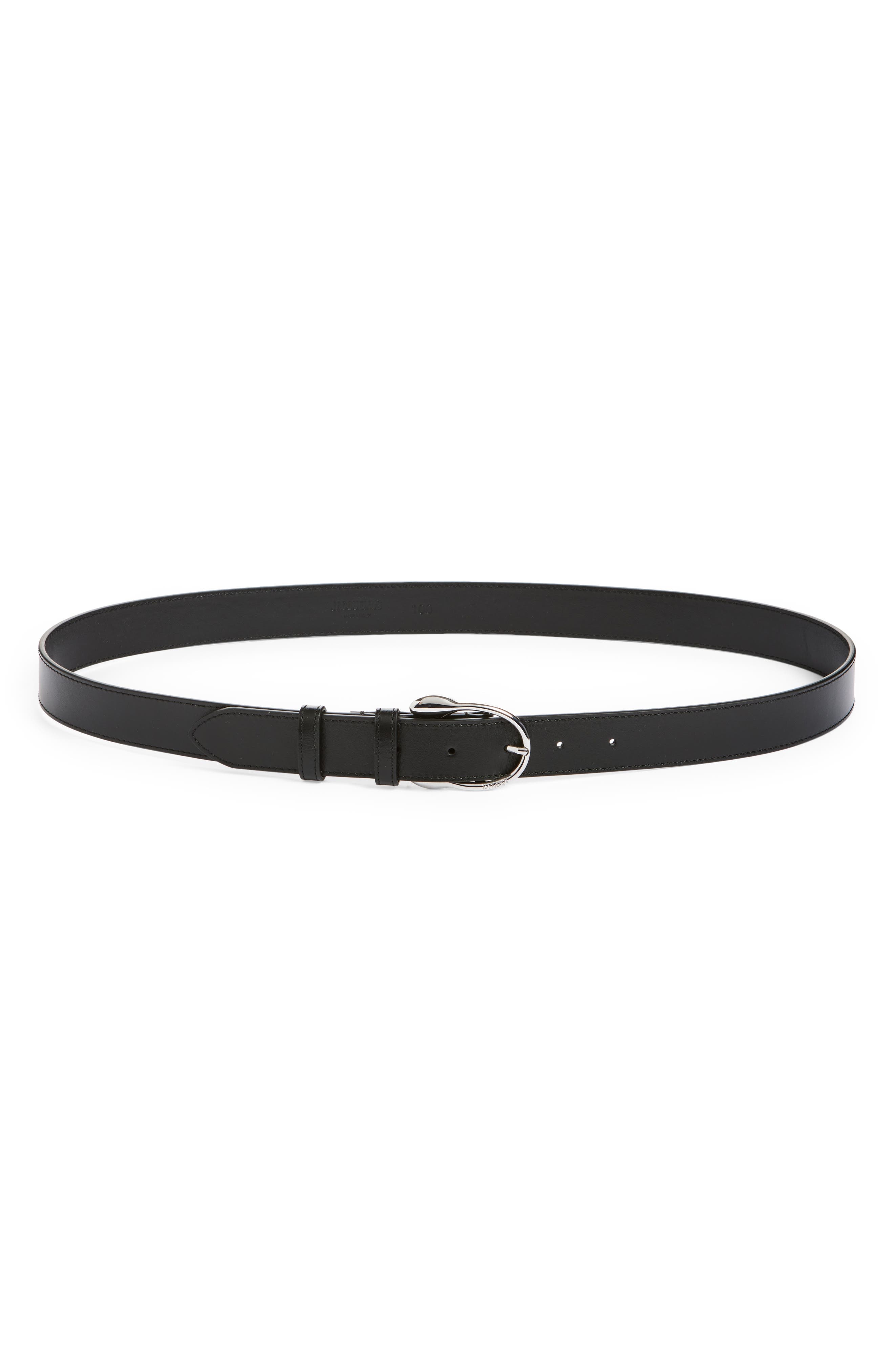 Jacquemus La Ceinture Chiquito Leather Belt in Black /Silver 99S at Nordstrom - 1