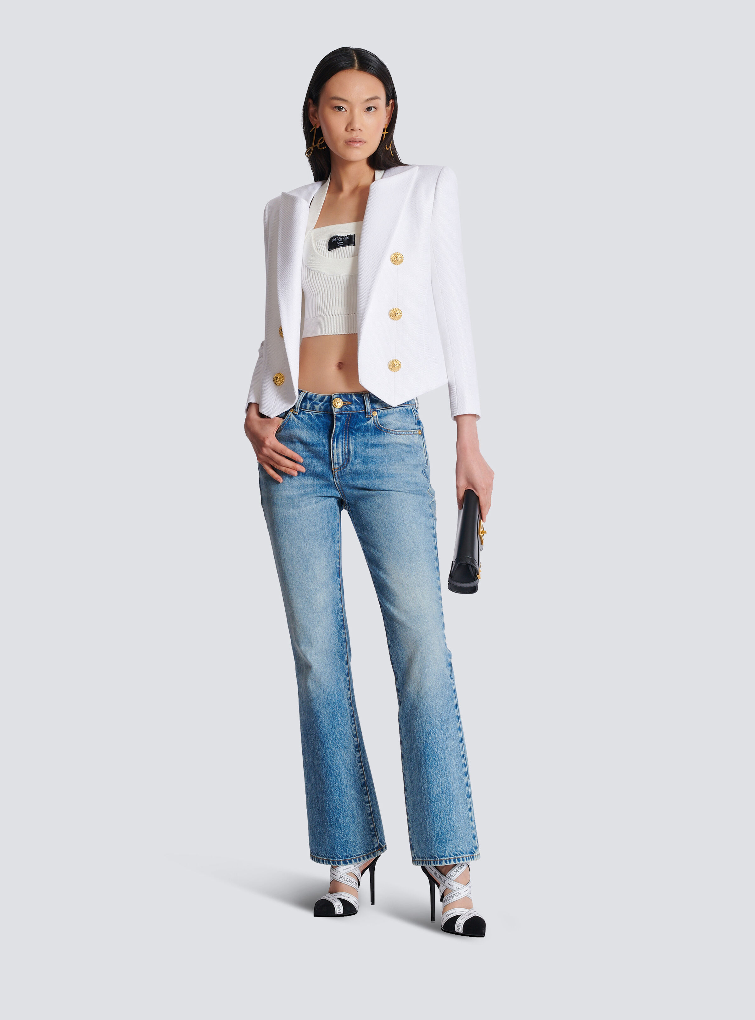 Cropped jacket with 6 buttons - 2