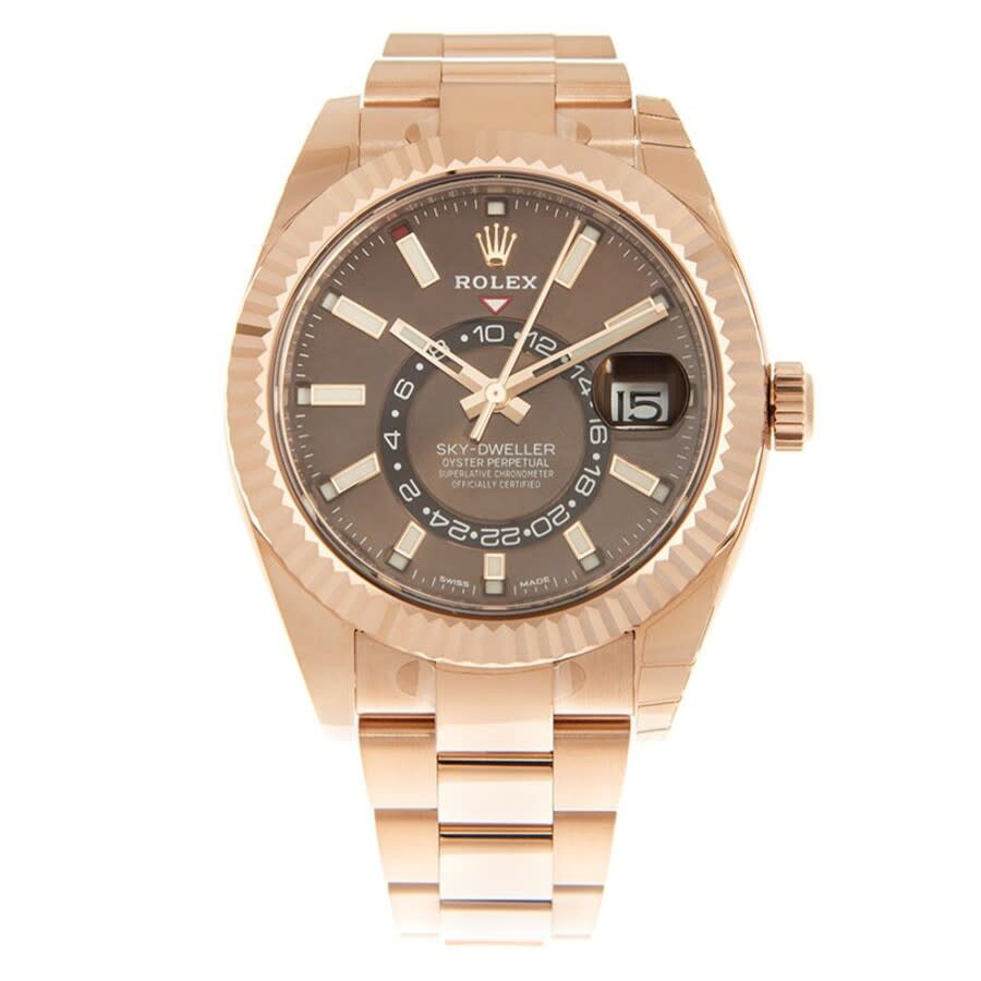 Pre-owned Rolex Sky Dweller GMT Automatic Chocolate Dial Men's Watch 326935CHSO - 3