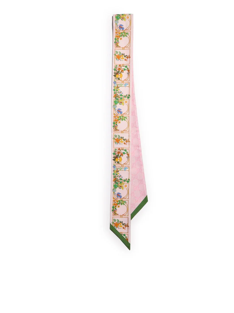Gucci Women Gg Jacquard Silk Twill Printed Ribbon - 1