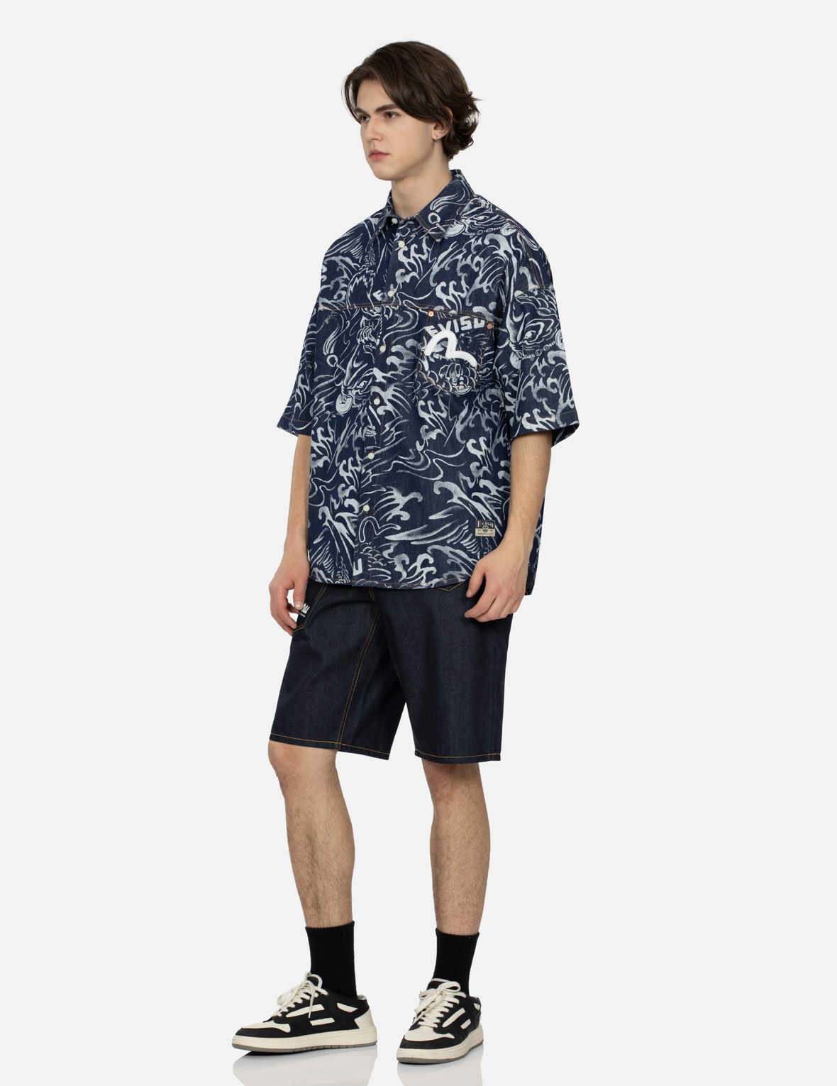 MULTI-POCKET RELAX FIT DENIM SHORTS - 4