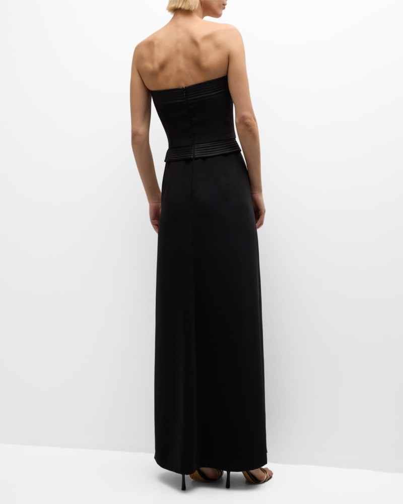 Strapless Pleated Column Gown 6