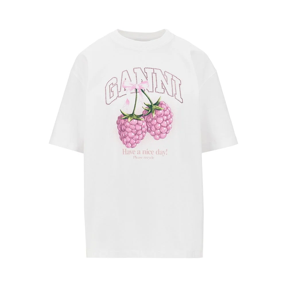 COTTON T-SHIRT WITH 'RASPBERRIES' PRINT - 1