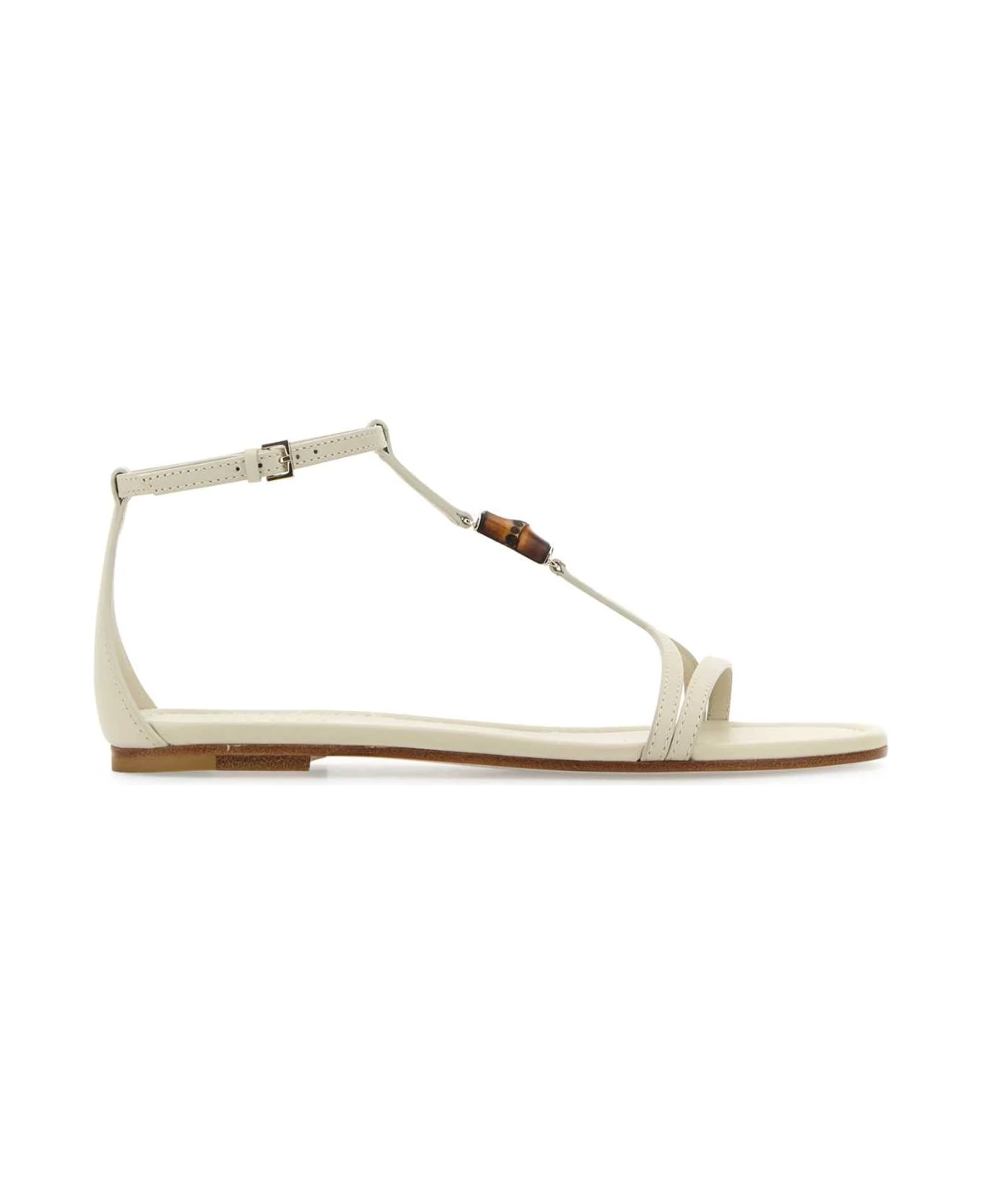 Chalk Leather Sandals - 1