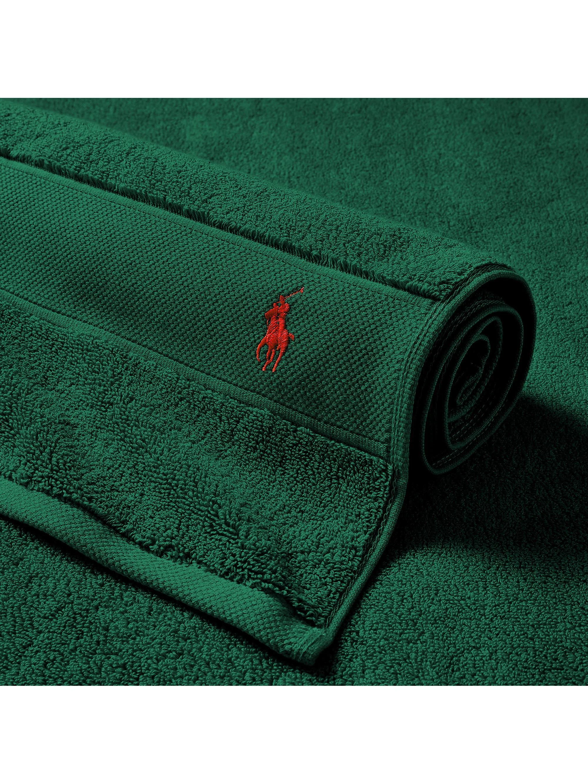 Polo Player Cotton Bath Mat - College Green - 1
