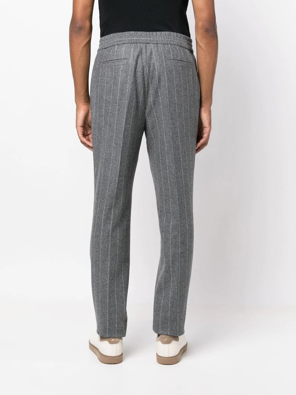 stripe-pattern straight trousers - 4