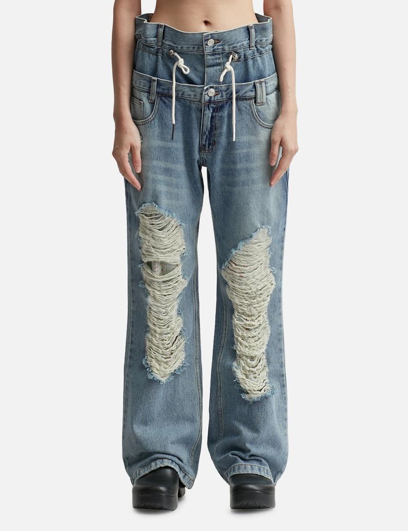BERIA STRING DOUBLE WAIST JEANS - 1