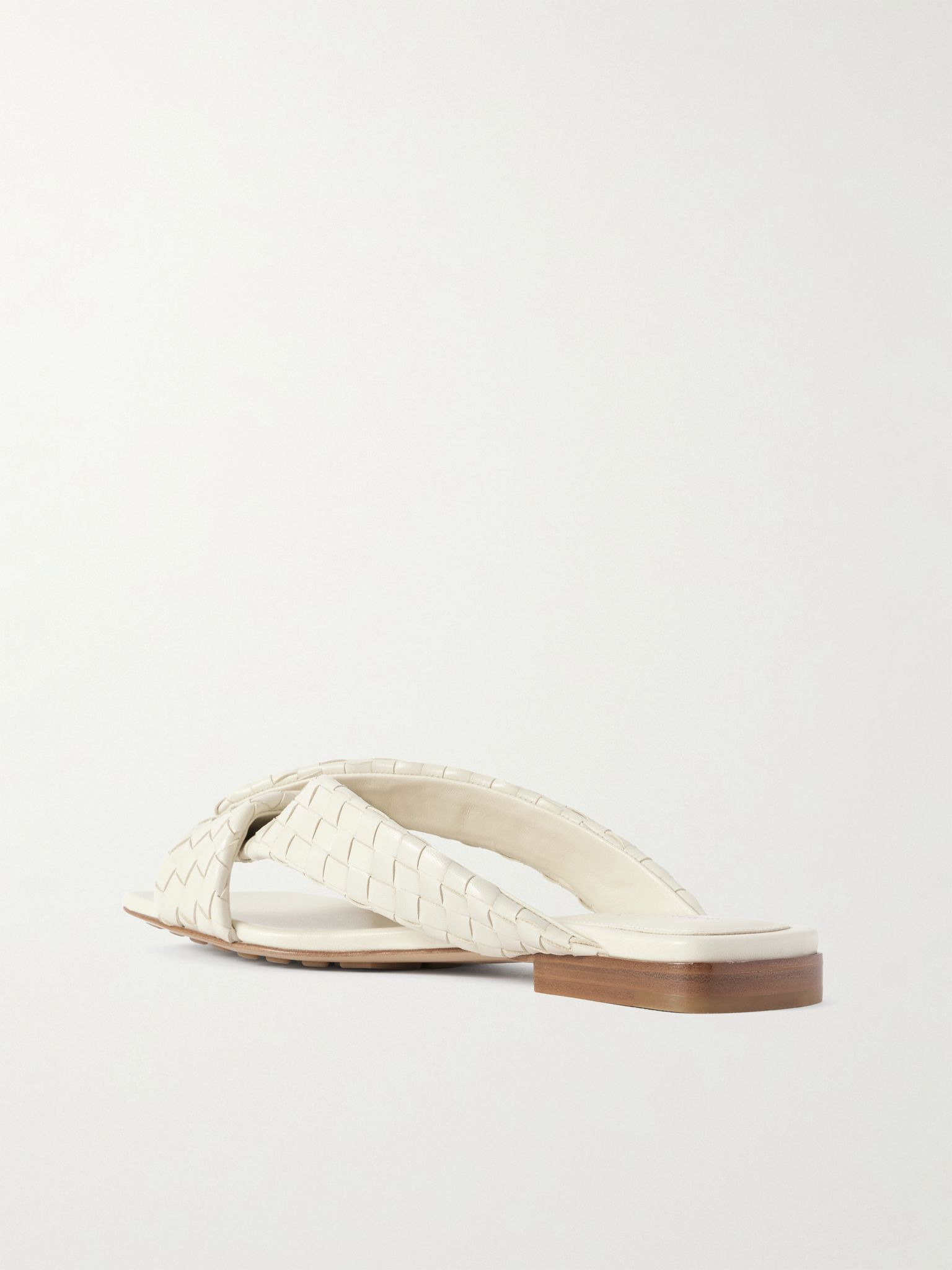 Riva intrecciato leather sandals Off-white - 3