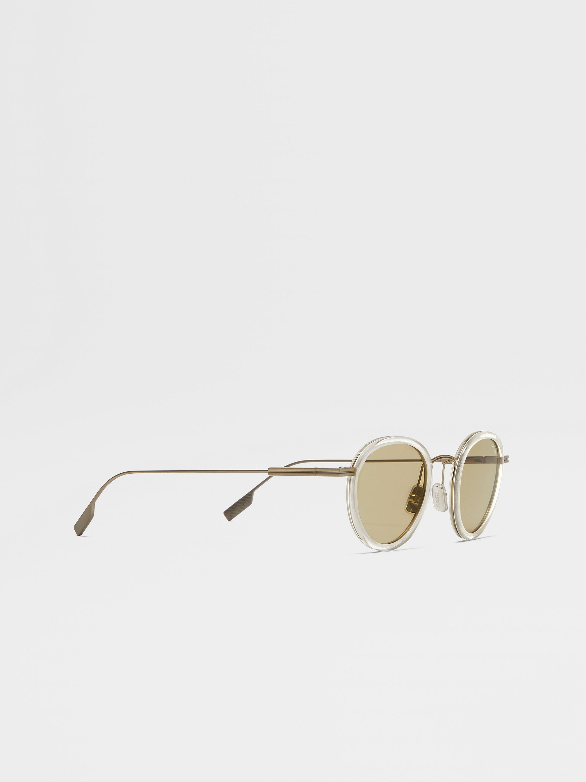 TRANSPARENT YELLOW TITANIUM AND ACETATE SUNGLASSES - 3