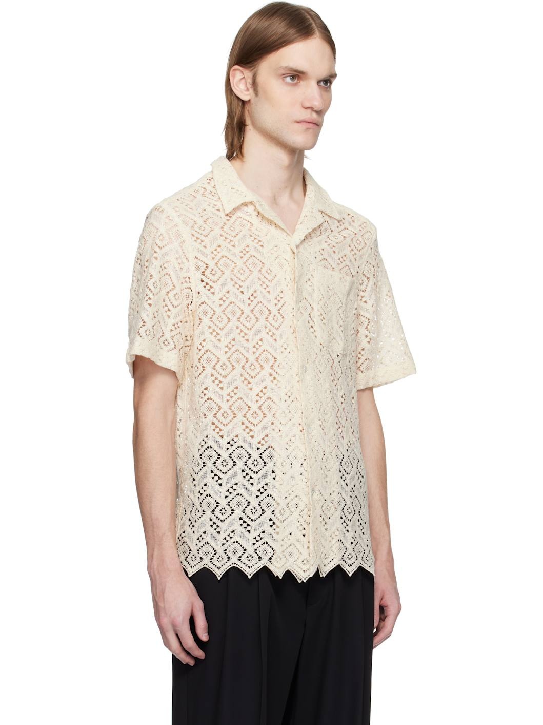 Beige Ture Cotton Lace Shirt - 2