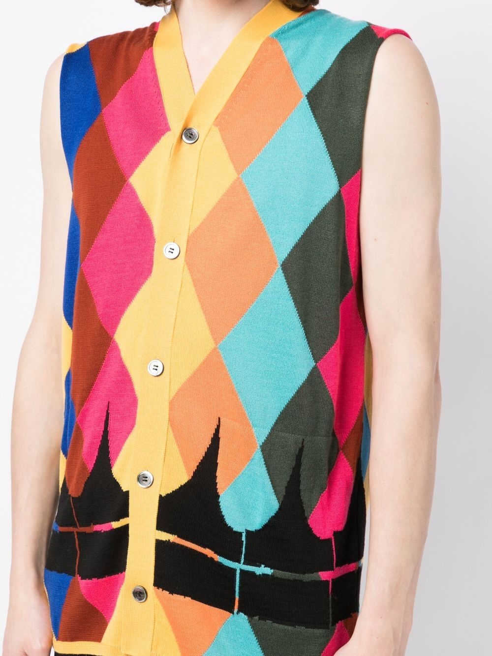 argyle intarsia-knit cardigan - 5
