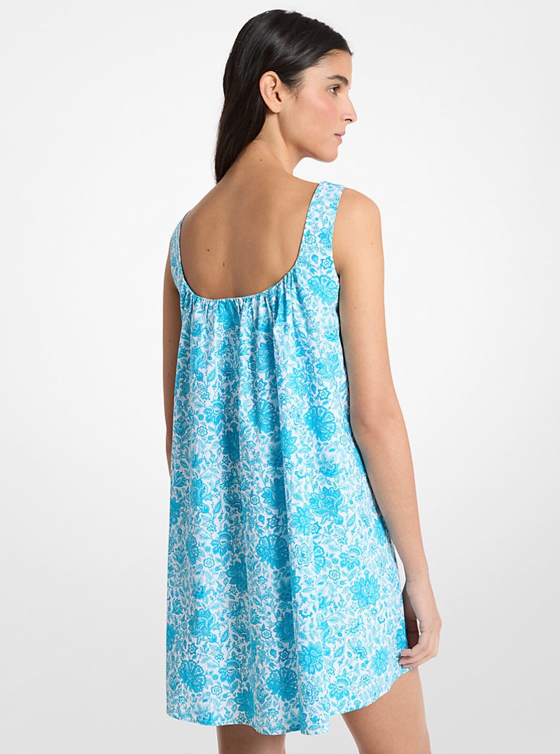 MICHAEL KORS Floral Print Cotton Poplin Mini Dress outlook