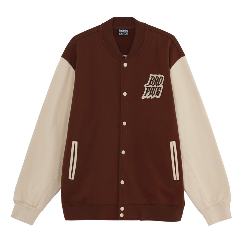 Li-Ning BadFive Graphic Baseball Jacket 'Brown Beige' AJDT043-7 - 1