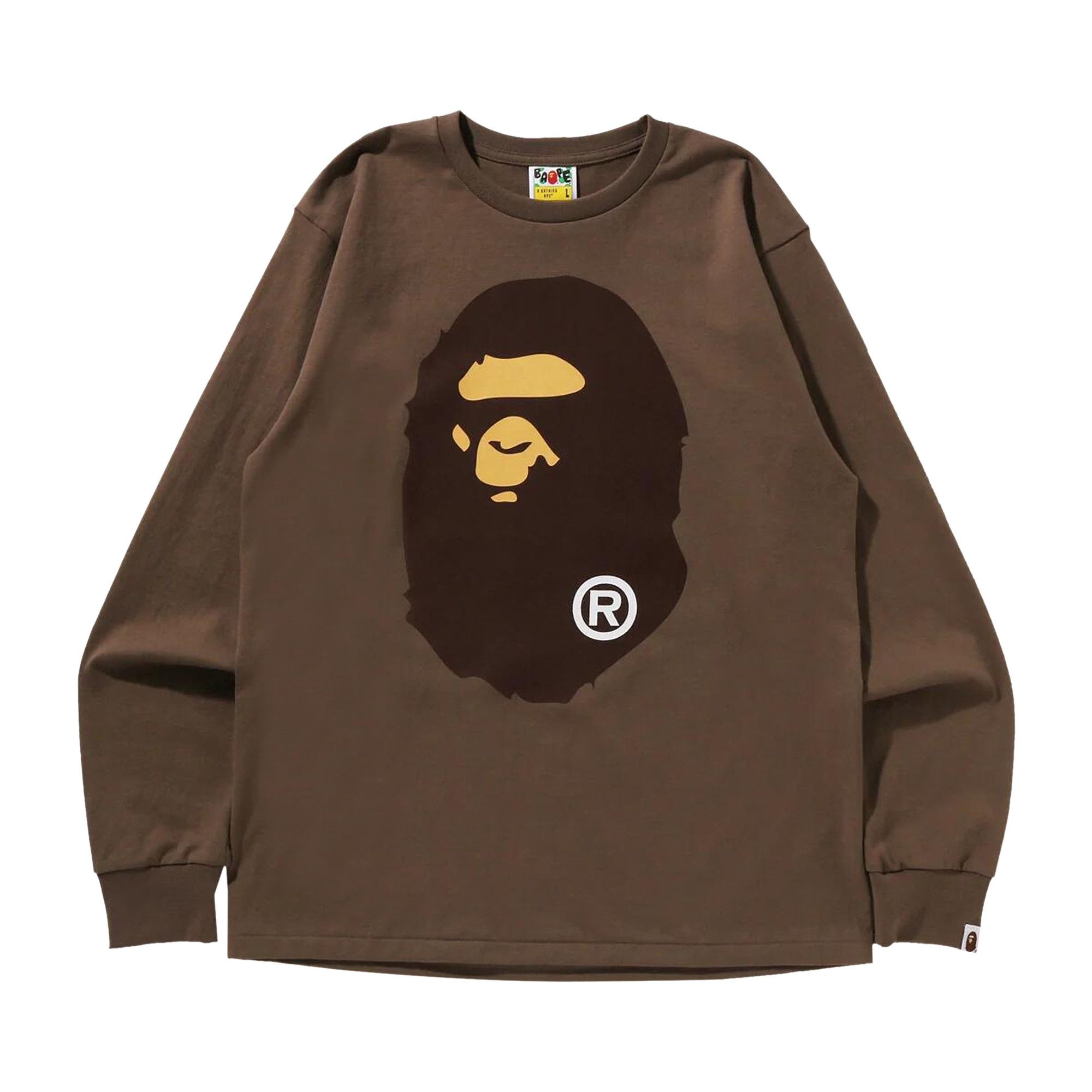 BAPE Big Ape Head Long-Sleeve Tee 'Brown' - 1