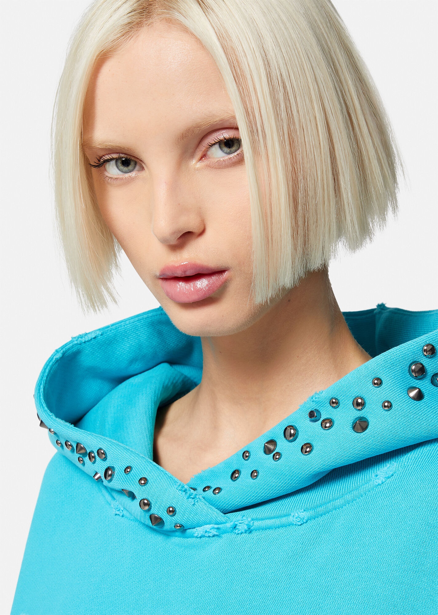 Studded Distressed Logo Hoodie - 5