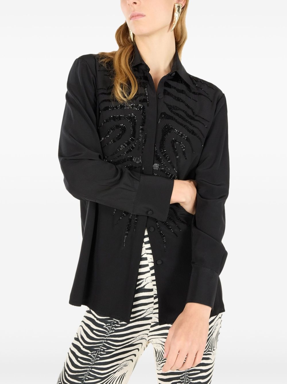 sequin-embellished shirt - 6