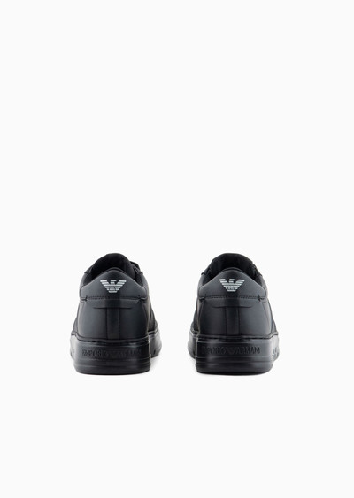 EMPORIO ARMANI Leather sneakers with logo detail outlook