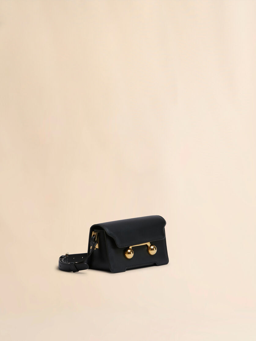 BLACK LEATHER TRUNKAROO MINI SHOULDER BAG - 5