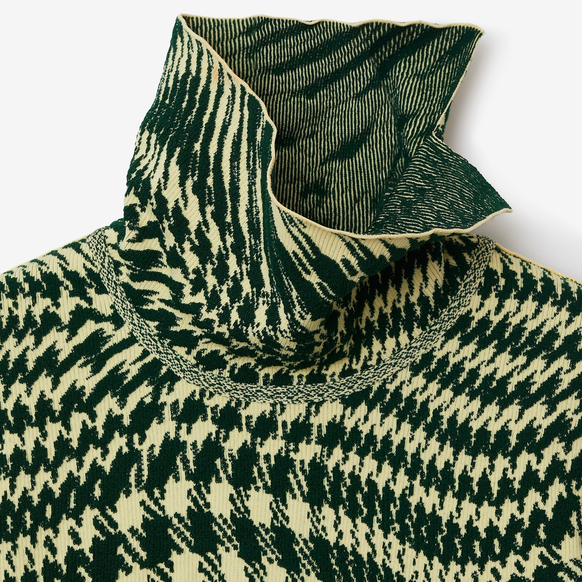 Warped Houndstooth Wool Blend Sweater - 6