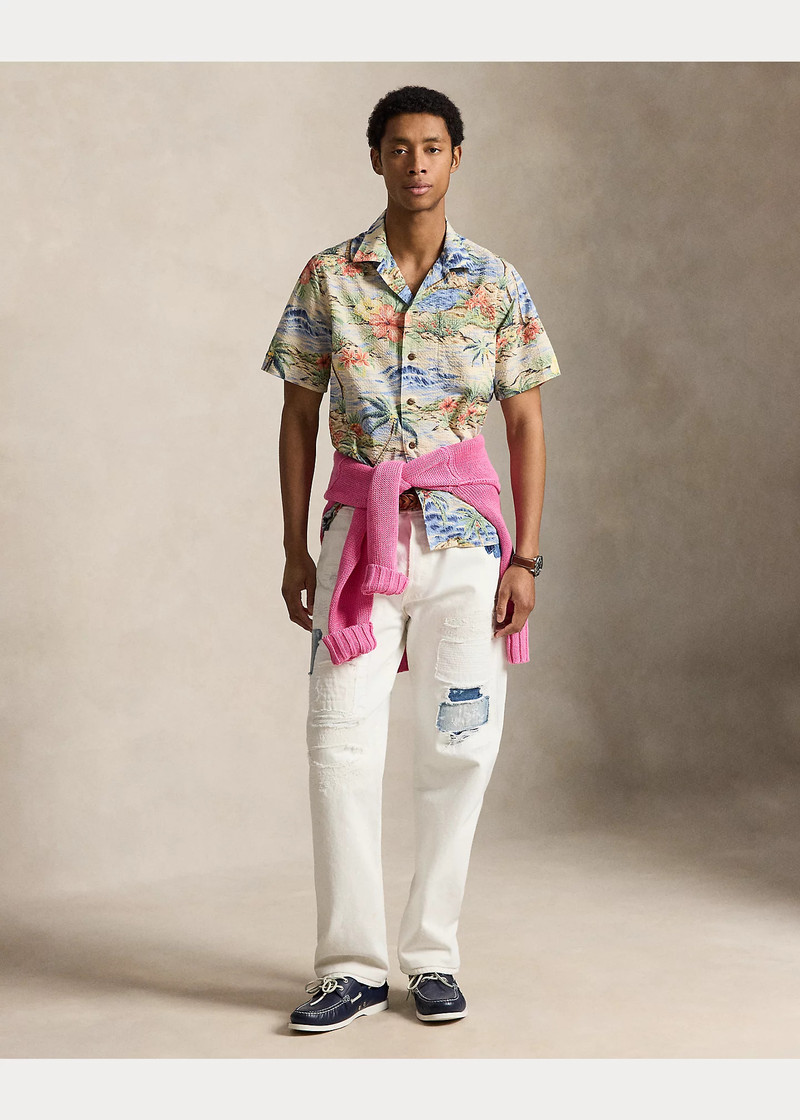 Classic Fit Seersucker Camp Shirt 3