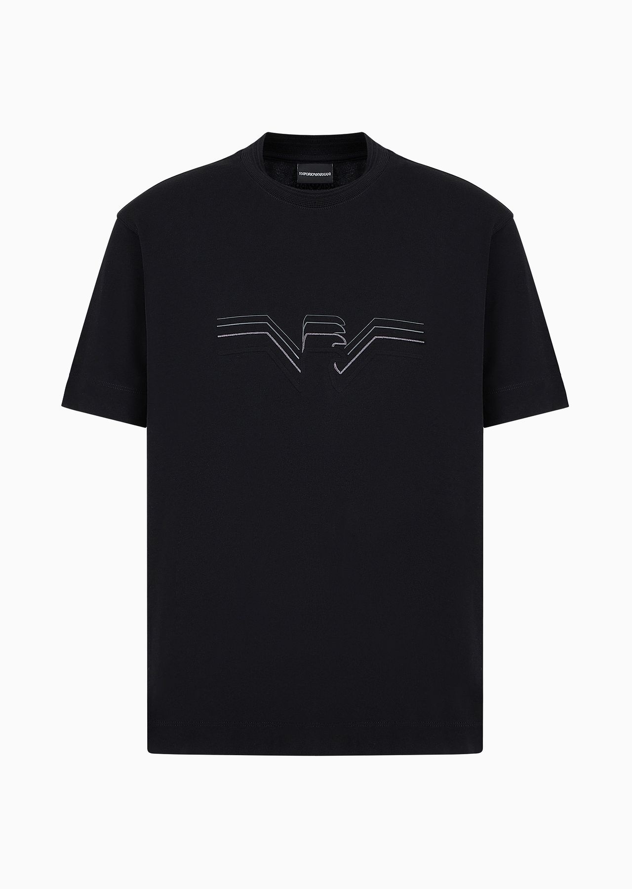 Heavy jersey T-shirt with multi-textured gradient eagle - 1