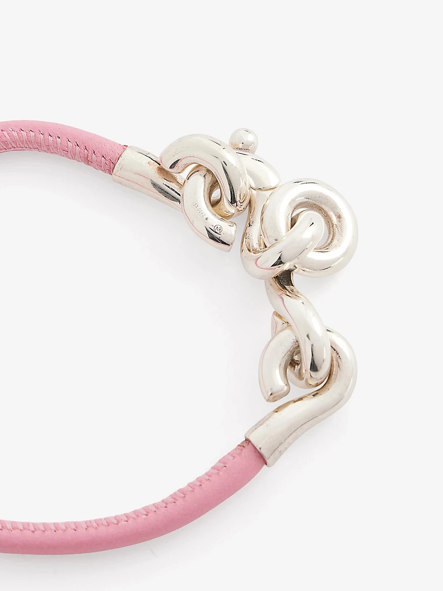 Chain-knot leather and sterling-silver bracelet - 2