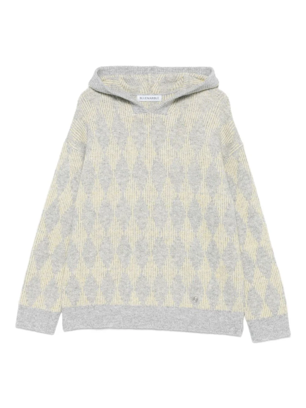 argyle hooded sweater - 1